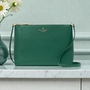 Kate Spade Leila Crossbody Purse in Arugula Green Pebbled Leather KG464